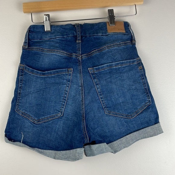AEROPOSTALE Super High Rise Stretch Jean Shorts SZ 4 Button Front Women - Picture 6 of 10